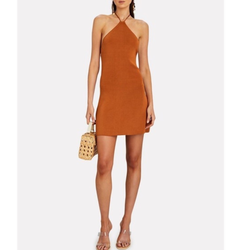 Cult Gaia Leslie Halter Knit Mini
Open Back Dress Spice Brown Size
XSmall